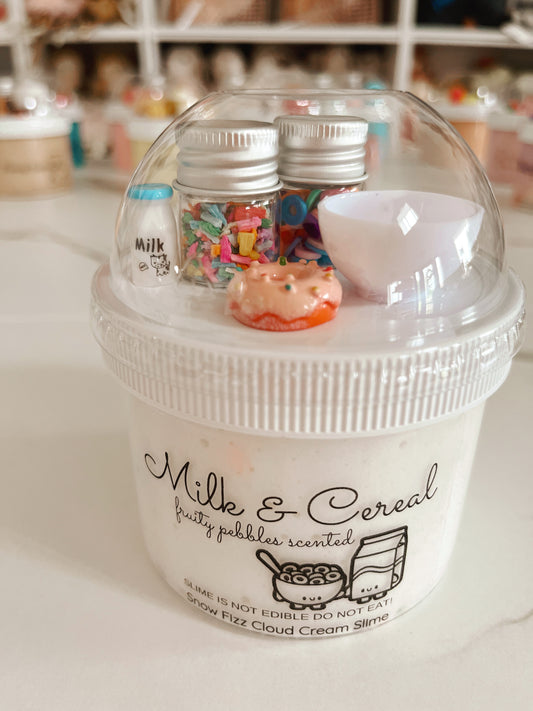 Milk and Cereal Snow Fizz Slime