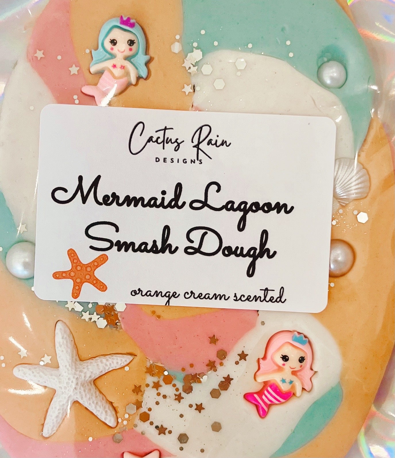 Mermaid Lagoon Smash Dough | Orange Cream Scented Play Dough | Mermaid Sensory Kit | Ocean Theme Dough | Kids Gift | 9 oz Dough