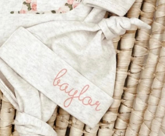 Personalized Knotted Baby Gown 0-3 months