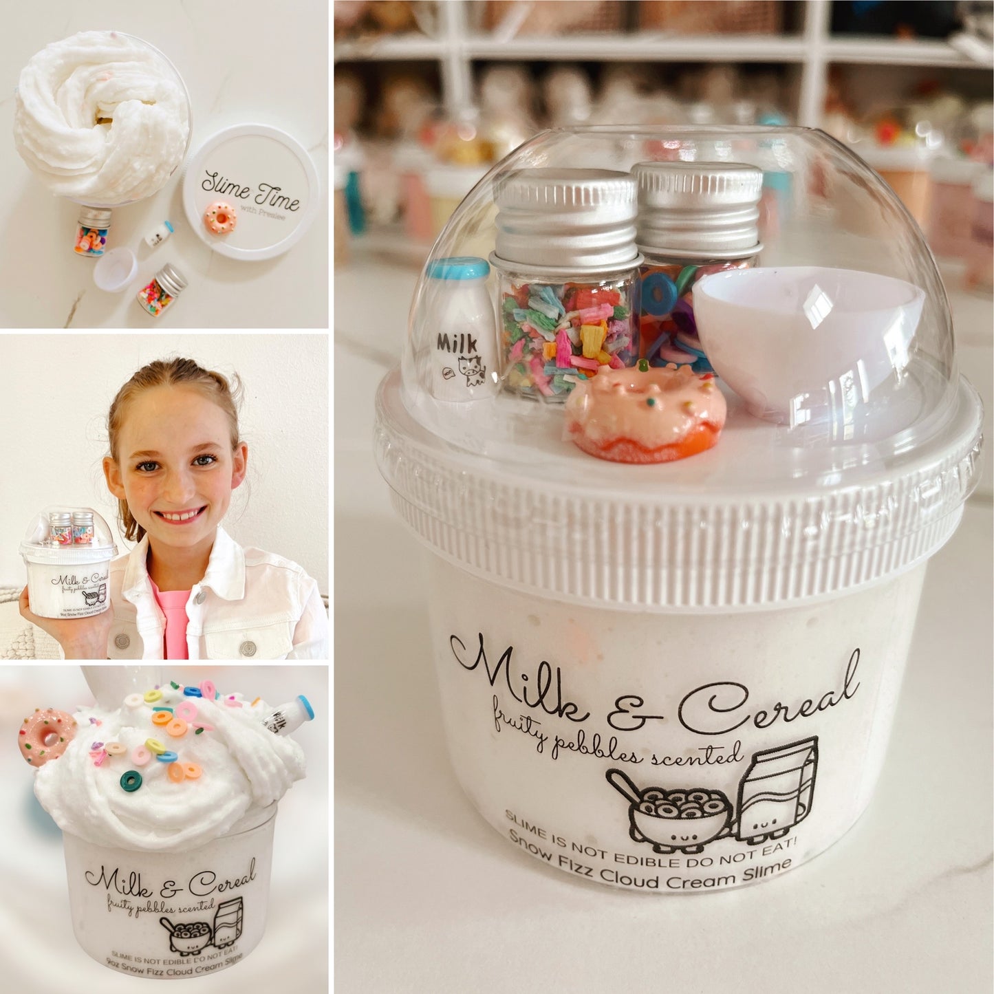 Milk and Cereal Snow Fizz Slime