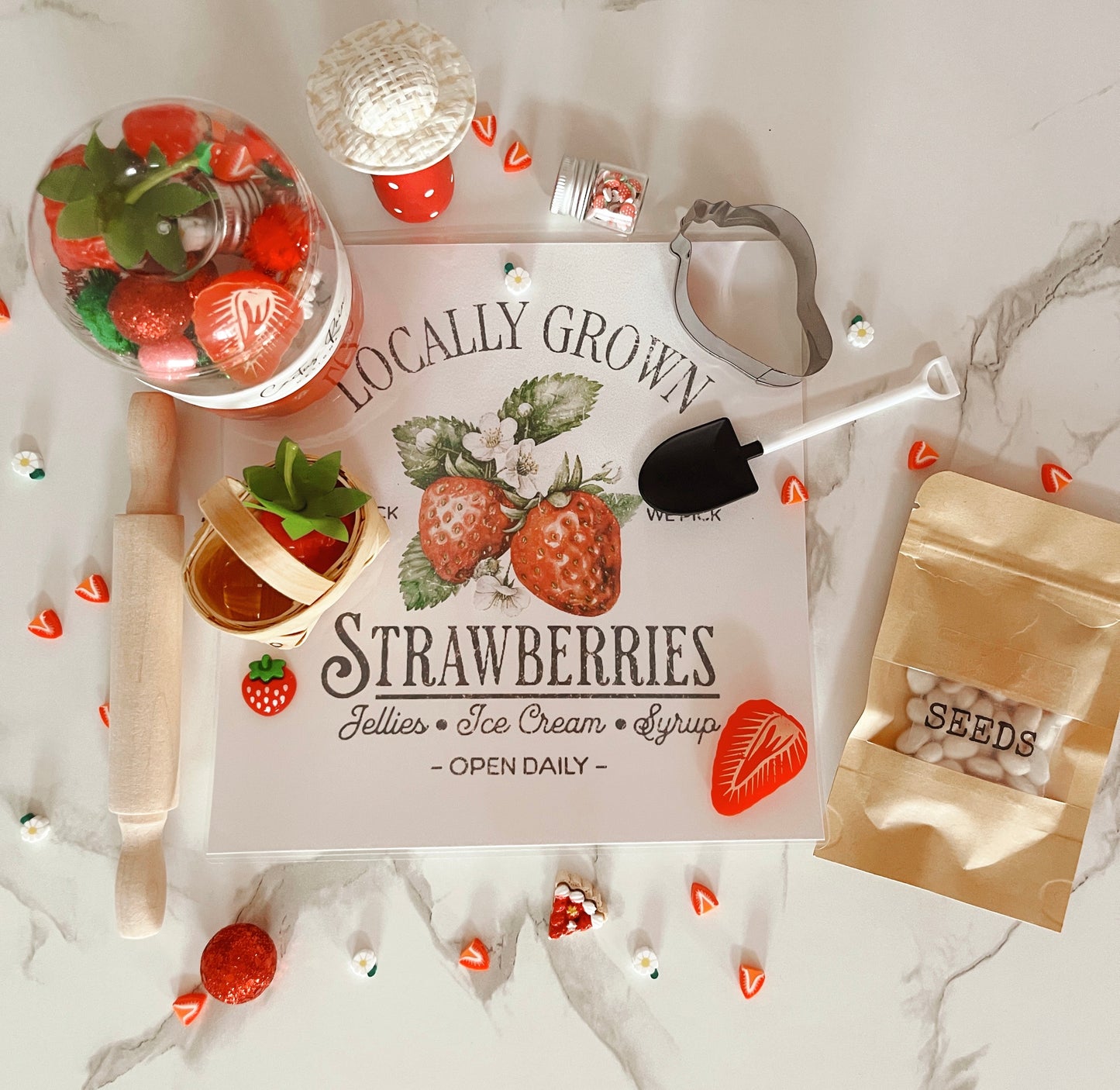STRAWBERRY PATCH Sensory Dough Bag Kit