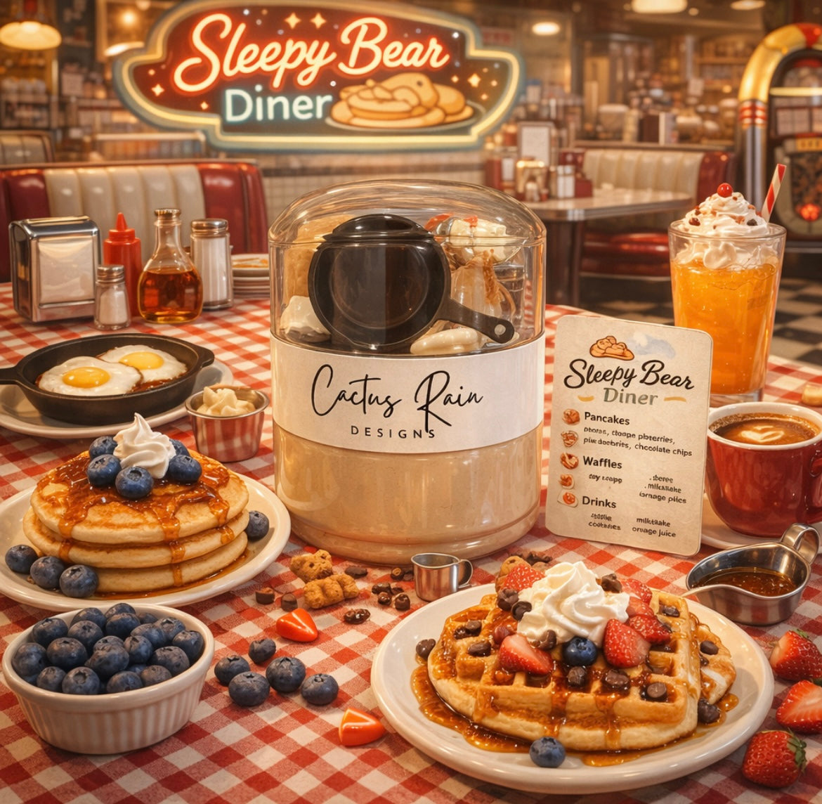 Sleepy Bear Breakfast Diner Let's Go Dough Jar