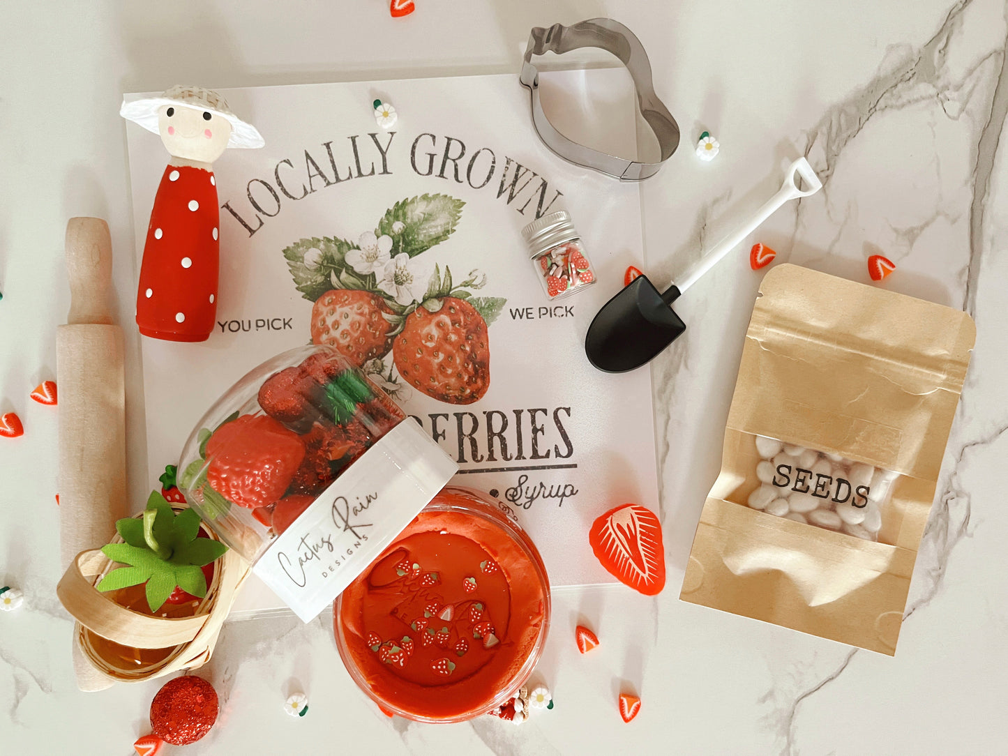STRAWBERRY PATCH Sensory Dough Bag Kit