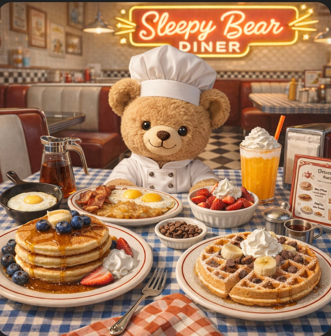 Sleepy Bear Breakfast Diner Let's Go Dough Jar
