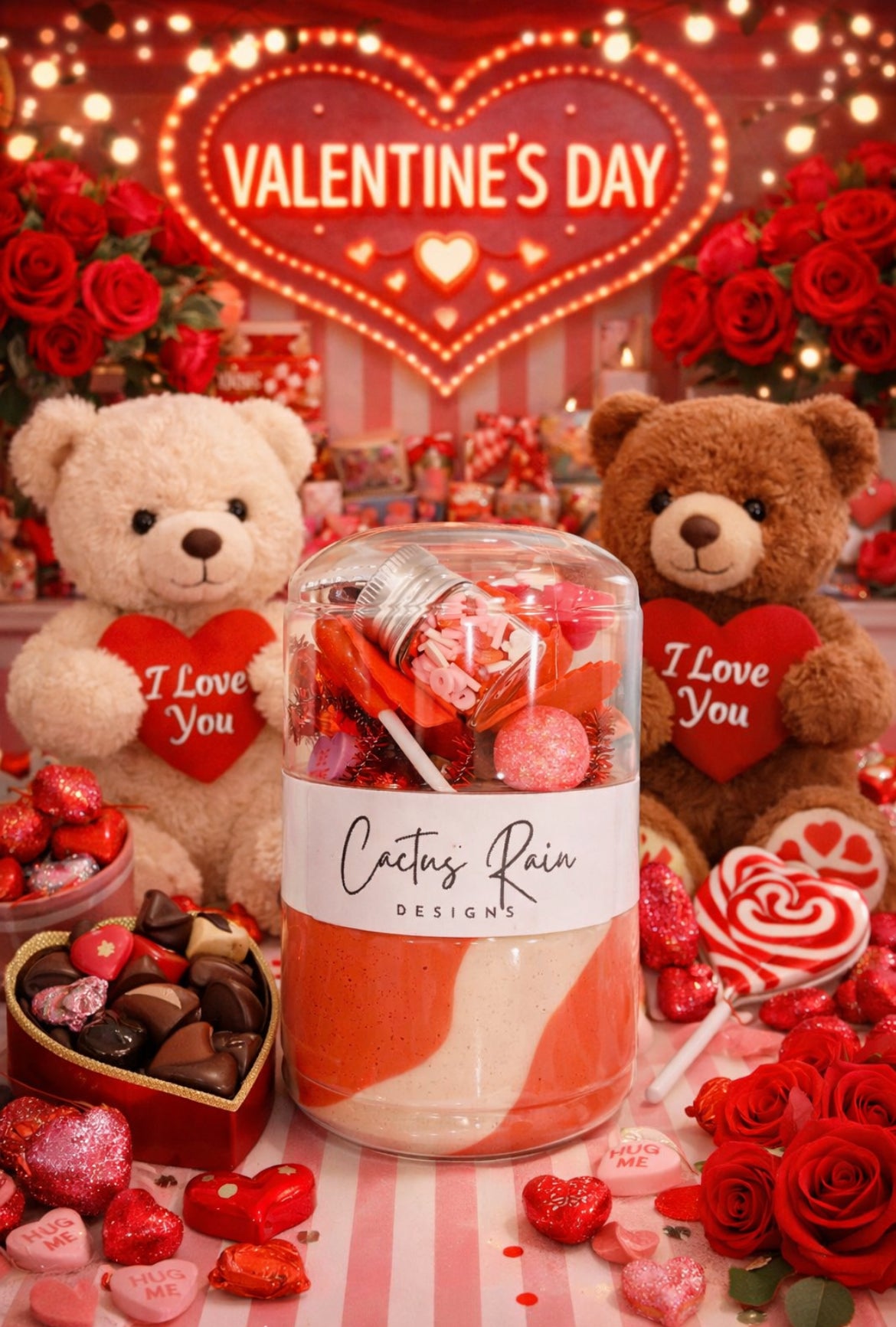 Valentine Will You Accept This Rose Let's Go Dough Jar