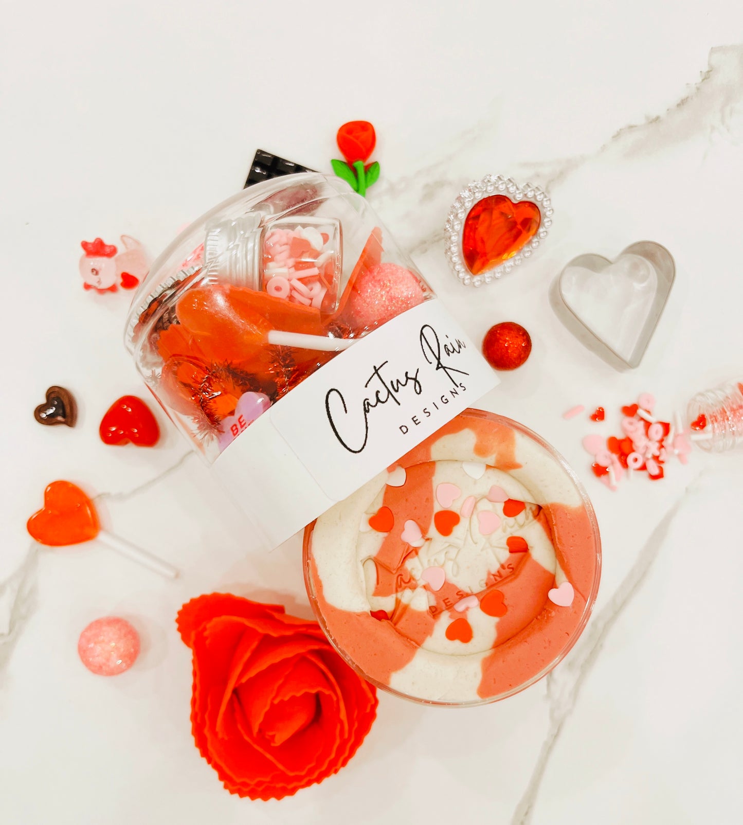 Valentine Will You Accept This Rose Let's Go Dough Jar