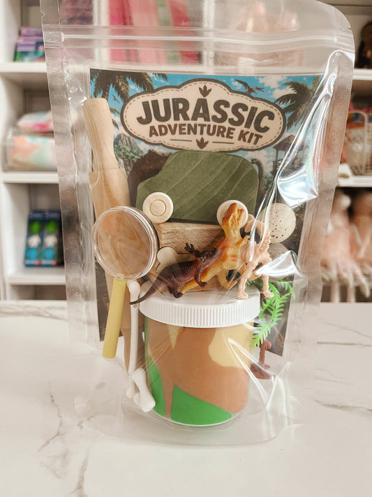 Jurassic Adventure Sensory Play Dough Kit | Dinosaur Play Kit for Kids | 8 oz Play Dough with Dino Toys| Screen-Free Fun
