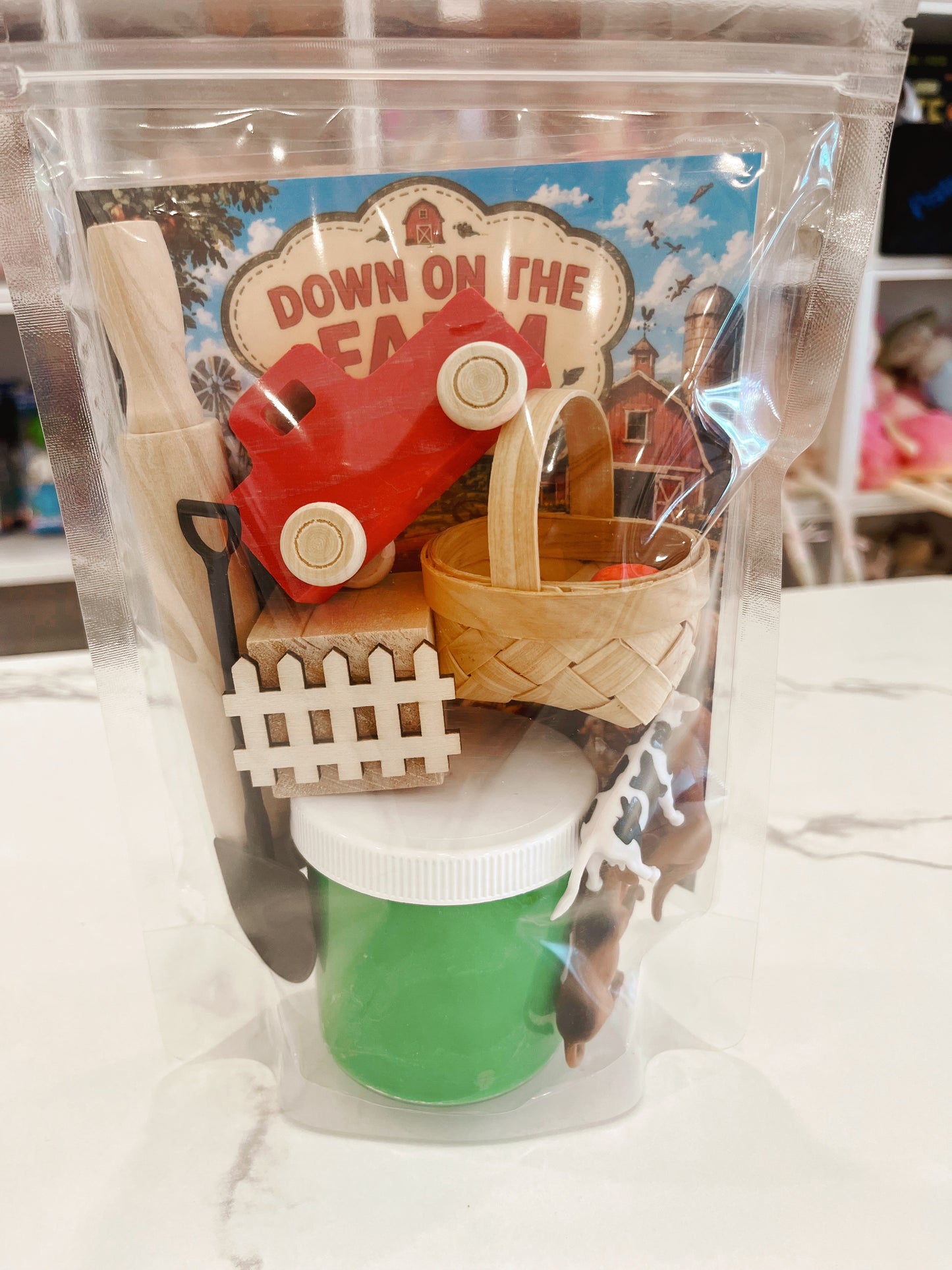 Farm Sensory Play Dough Kit | Down on the Farm Play Kit | Strawberry Scented Dough with Tractor, Animals & Pretend Play Set