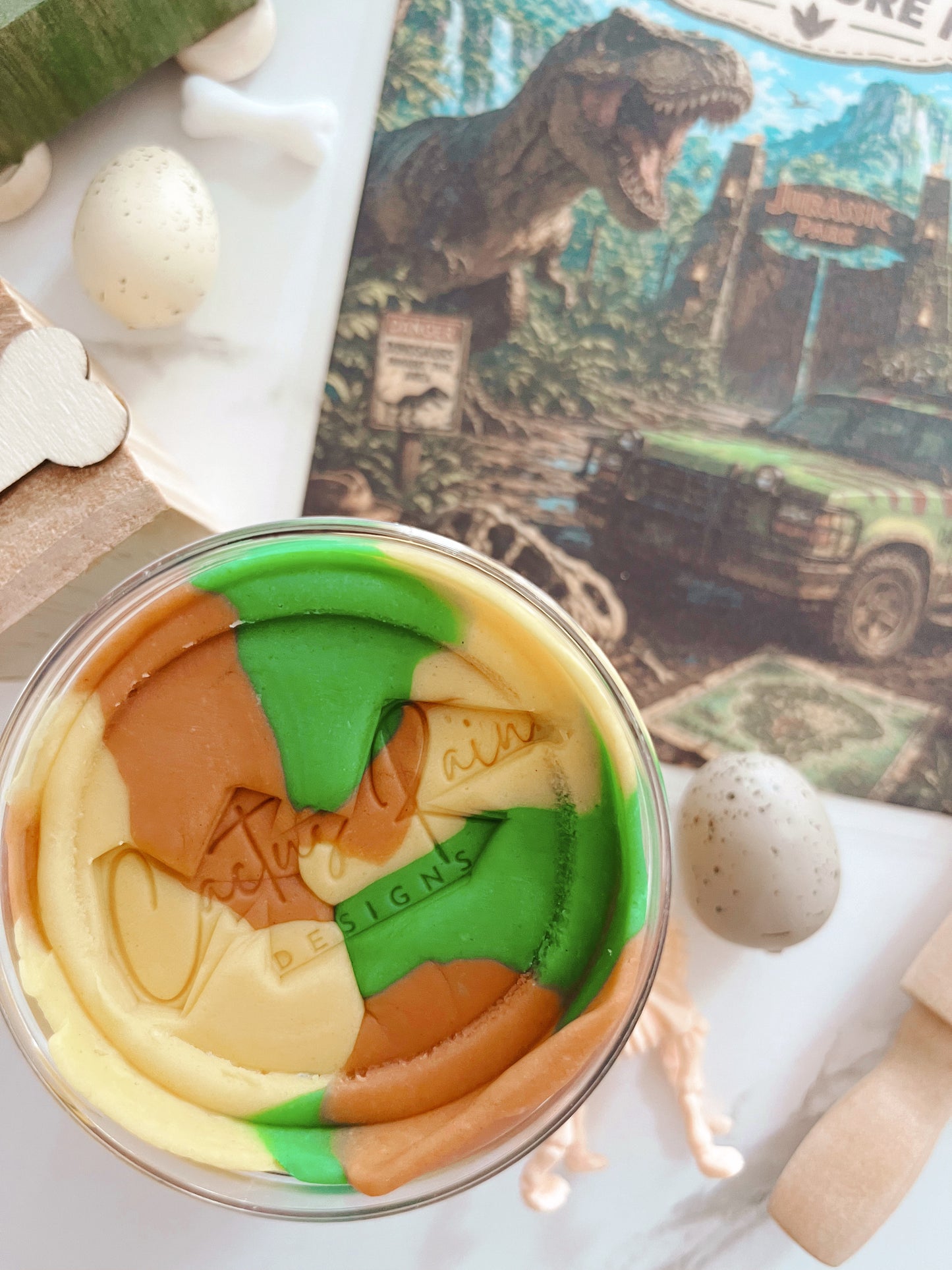 Jurassic Adventure Sensory Play Dough Kit | Dinosaur Play Kit for Kids | 8 oz Play Dough with Dino Toys| Screen-Free Fun