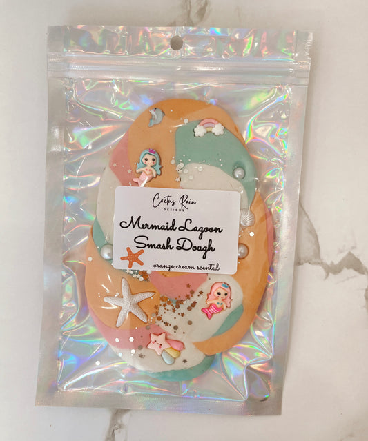 Mermaid Lagoon Smash Dough | Orange Cream Scented Play Dough | Mermaid Sensory Kit | Ocean Theme Dough | Kids Gift | 9 oz Dough