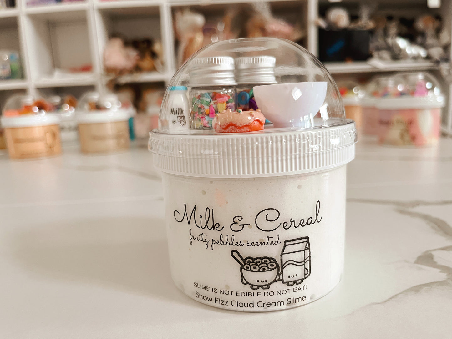 Milk and Cereal Snow Fizz Slime