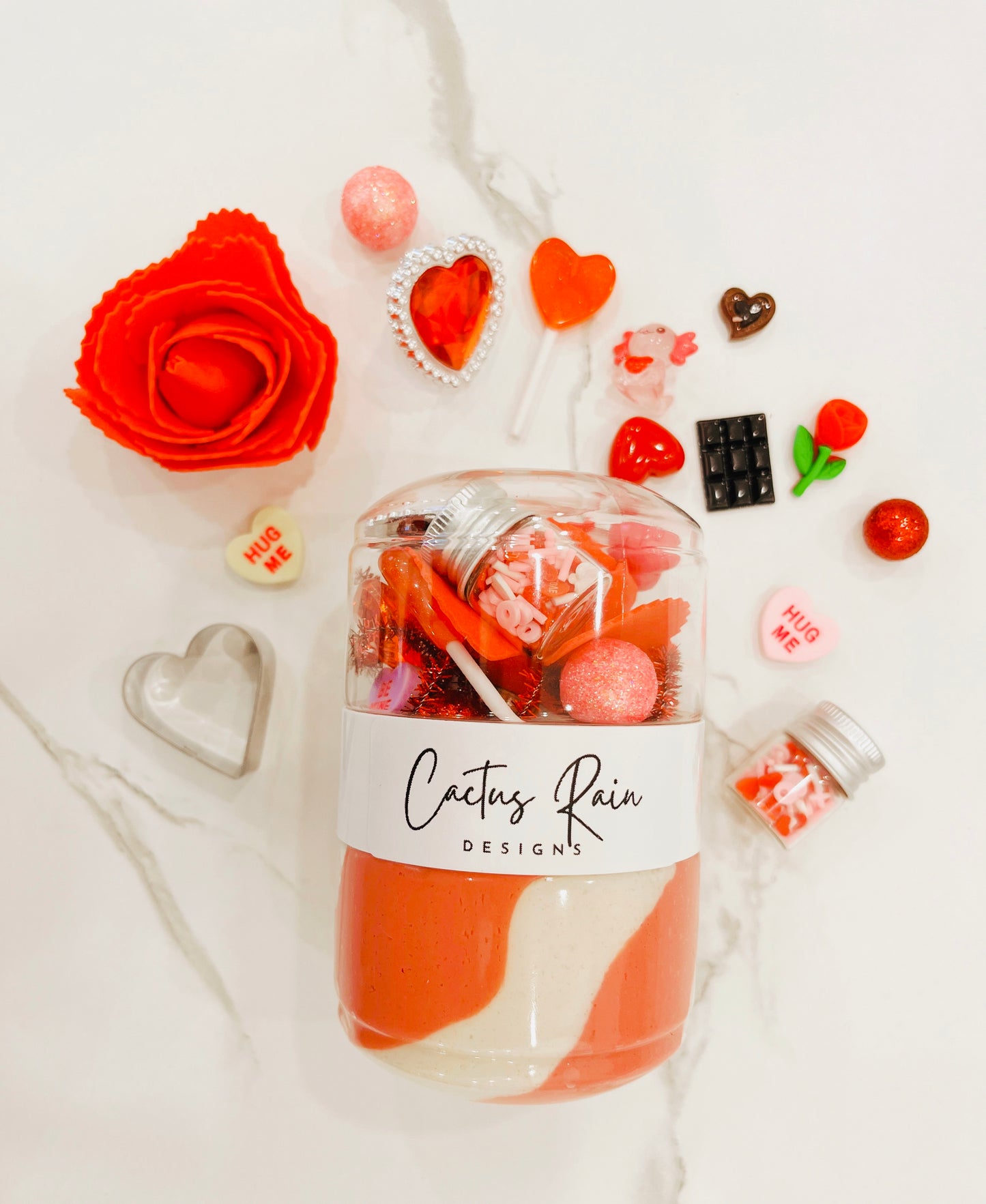 Valentine Will You Accept This Rose Let's Go Dough Jar