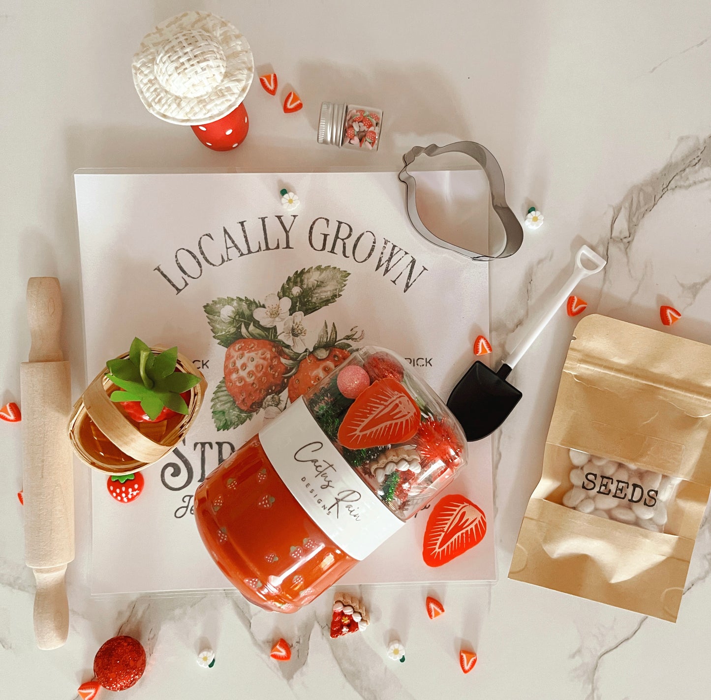 STRAWBERRY PATCH Sensory Dough Bag Kit